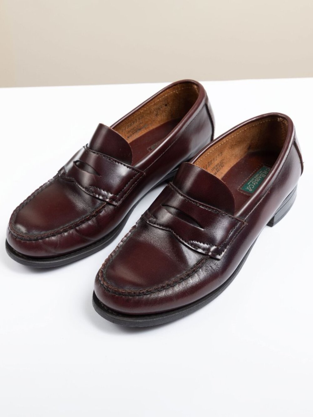 Vintage 90s GH Bass Weejuns Burgundy Penny Loafers Mens Size 8 W Wide Leather